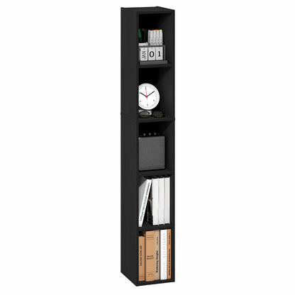 Furinno FULDA 5-Tier Tall Narrow Bookshelf, Standing Bookcase with 20.3 cm Width Storage Shelf, 23.6 x 20.1 x 131.8 cm, for Organization Storage