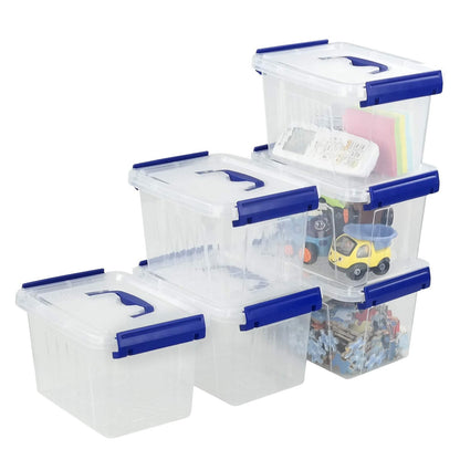 Nesmilers Plastic Storage Boxes with Lids, Plastic Container Box Set of 6