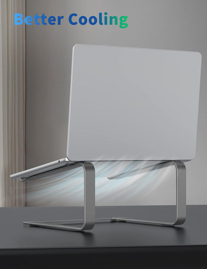 SOUNDANCE Laptop Stand for Desk, Metal Computer Riser, Heavy Stable PC Holder, Ergonomic Laptops Elevator for 12 to 17.3 Inches Notebook Computer
