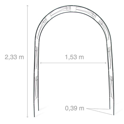 Relaxdays Trellis Archway, Powder-Coated Steel Support Arch for Climbing Plants, 2.3 m Tall, Dark Green