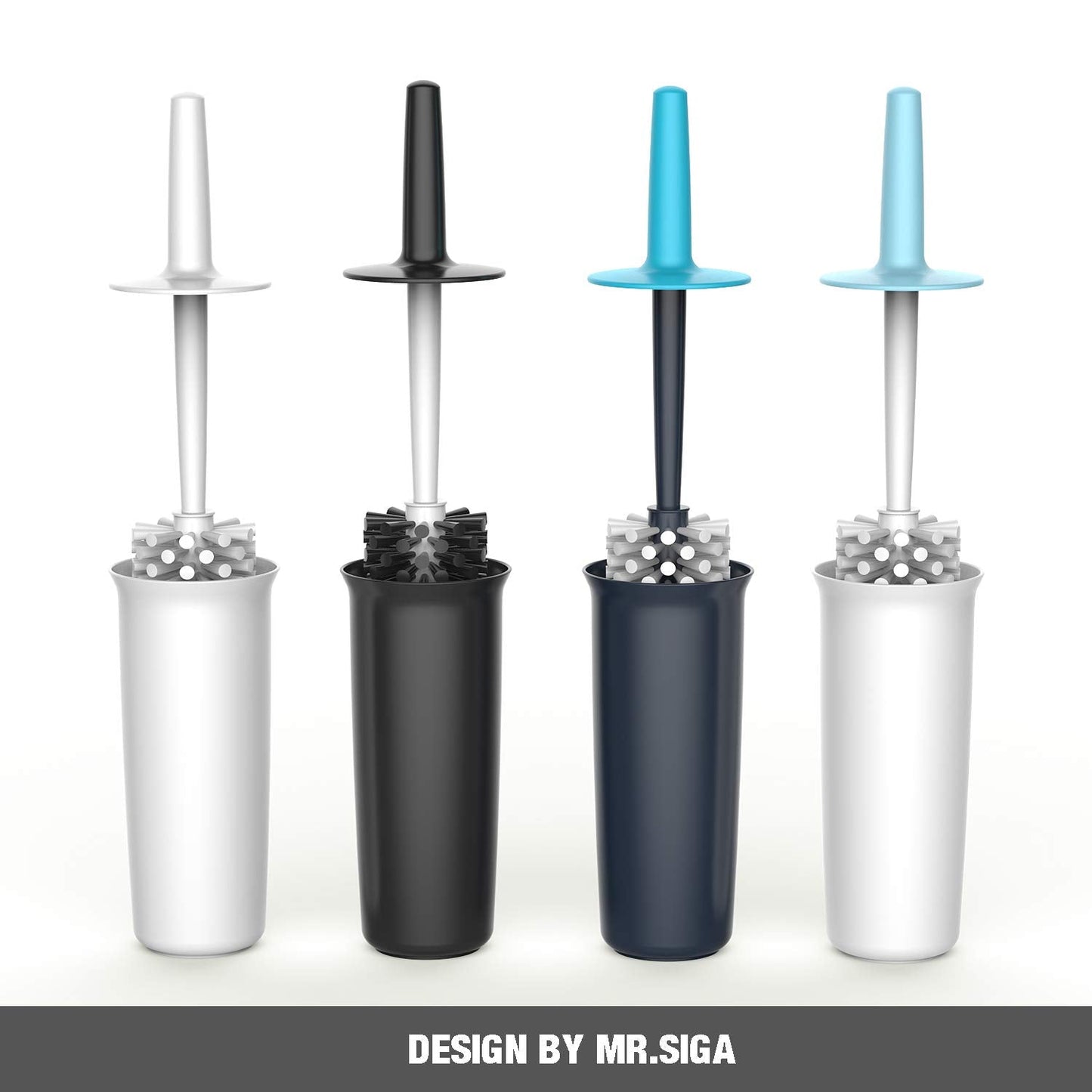 MR.SIGA Toilet Bowl Brush and Holder for Bathroom, Black, 1 Pack