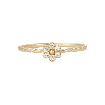 Fresh Sweet And Simple Flower Set Sterling Silver Ring Necklace