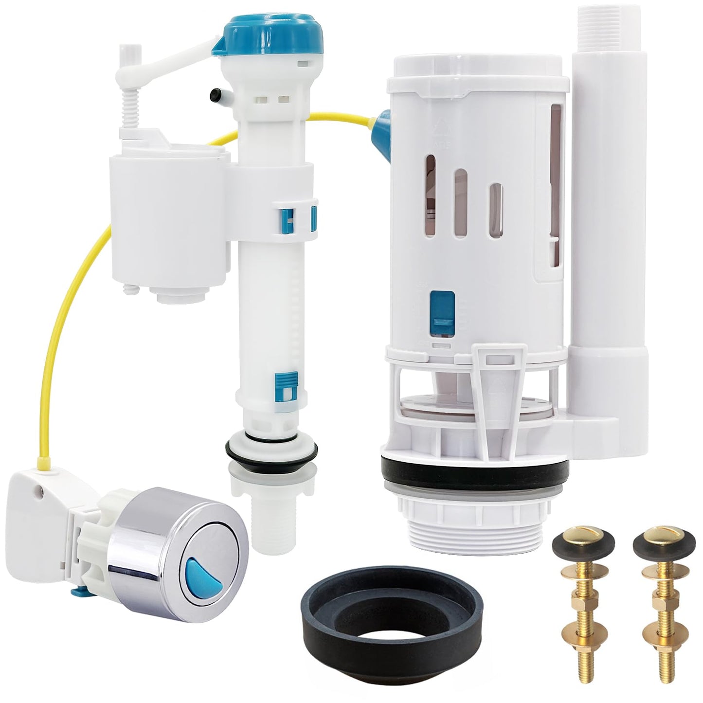 Apragaz Toilet Flush System Replacement, Dual Flush and Fill Toilet Cistern Kit with Universal Ldual Flush Cistern Valve, Adjustable Height Cistern