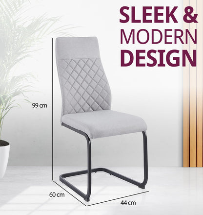 Hallowood Furniture Cullompton Dining Chairs Set of 4, Light Grey Fabric