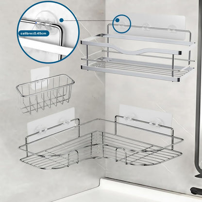 14Pcs Adhesive Shower Caddy Strips Waterproof No Drill Bathroom Shelf Hooks