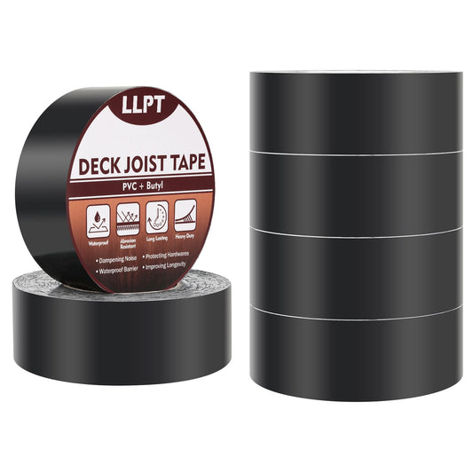 LLPT Joist Tape for Decking | Beam Joist Protection Flashing Tape | Heavy Duty Waterproof Butyl Sealant | for Wood Decks Roof Building Joists