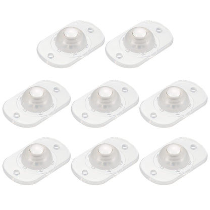 sourcing map Self Adhesive Caster Wheels, Mini Swivel Paste Universal Pulley for Bin Bottom, Trash Can, Electronic (Pack of 8 -Clear)