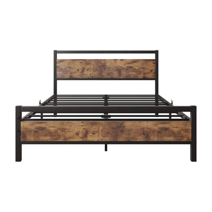 JELUTE Metal Platform Bed Frame, Double Size, Black