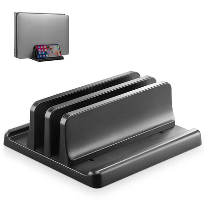 Saklifuo Vertical Laptop Stand 4 in 1 Adjustable Space-Saving Desktop Laptop Holder Sturdy ABS Portable Notebook Dock Compatible with All Notebooks