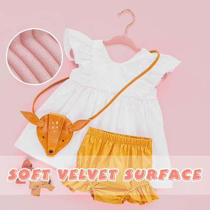 ManGotree Baby Velvet Hangers with Swivel Rose Gold Hook 15 Pack Light Pink