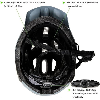 Exclusky Mountain Bike Helmet, MTB Helmet Adult Lightweight Breathable Mens Bike Helmet Cycling Mountain & Road Bicycle Helmets for Men Women