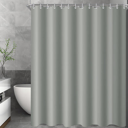 Lerores Shower Curtain, 90 x 200 cm, Grey, Weighted Hem, Anti-Mould Textile, Water-Repellent, Washable Polyester Fabric Bath Curtains for Bathroom
