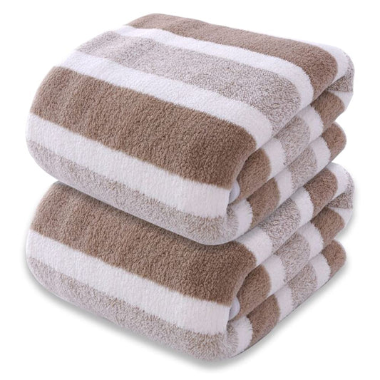 SOFTBATFY Microfiber Bath Towels, 2 Pack(70x140cm) Lightweight, Absorbent, Super Fluffy and Fast Drying Towel for Travel, Vacation, Fitness and Yoga