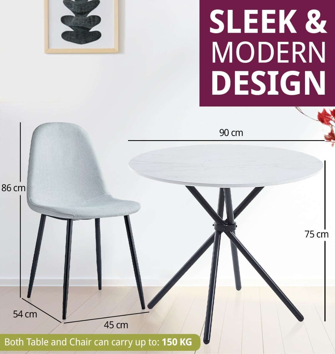 Hallowood Furniture Cullompton Small Space Dining Table and Chairs Set 2