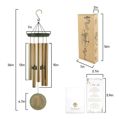 Astarin Large Memorial Wind Chimes, 36 Inches - Deep Tone for Garden, Sympathy Gift for Mother, Home Yard Decor