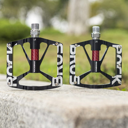 ROCKBROS Bicycle Pedals 9/16 "Aluminum Alloy MTB Pedals With Sealed Bearings Non-slip Pedals Black