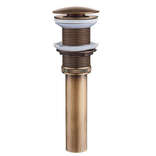 Rozin Antique Brass Pop up Drain for Basin Sink Tap Drain Stopper Without Overflow