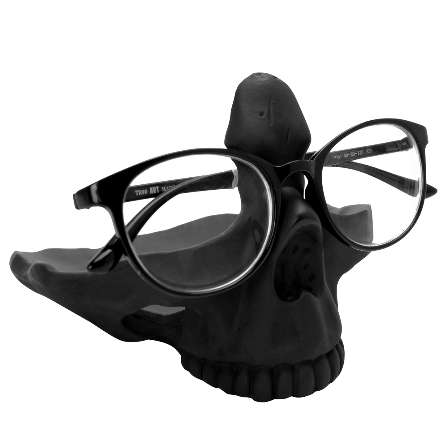 Marsrut Skull Glasses Stand Holder, Creative Eyeglasses Holder, Resin Statue Ornament, Sunglasses Spectacle Display Rack for Home, Office, Desk