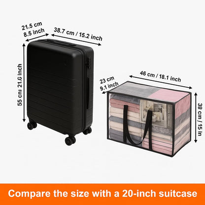 Vieshful 7 Pack Clear Comforter Storage Bag, 40L Clothes Storage Bag with Zipper Closet Organizer