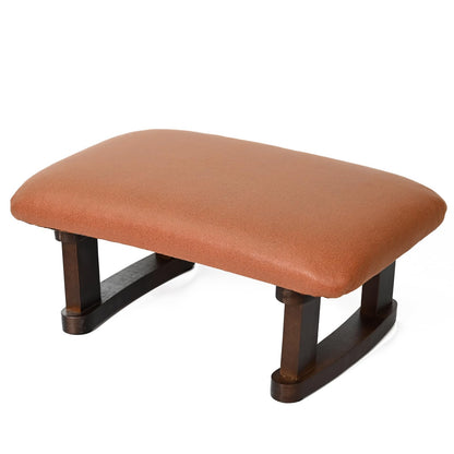 Small Footstool Office Under Desk Ottoman Padded Hassock 16.1"(41cm) x 6.7"(17cm) with Wooden Legs Modern Living Room Bedroom Work nail salon Compact