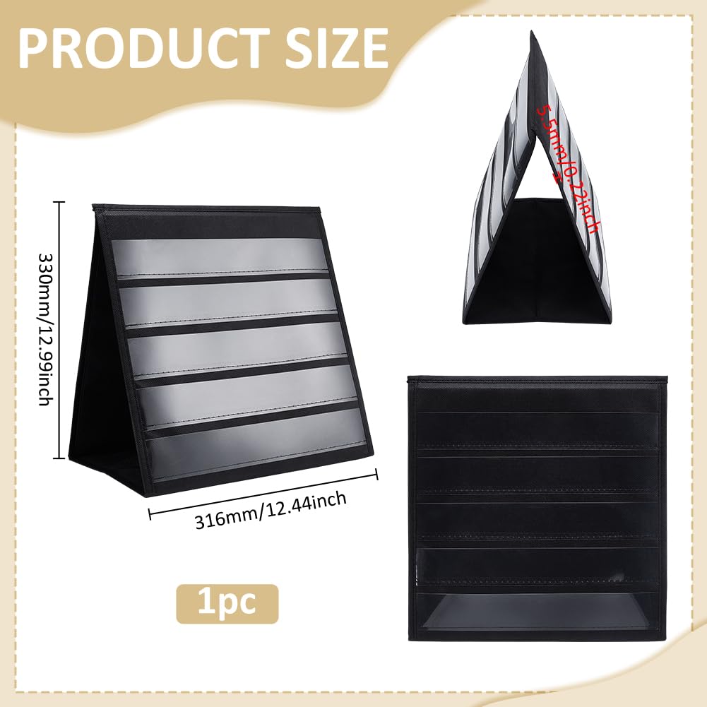 UNICRAFTALE 5 Tiers Black Double Sided Portable Bookmark Display Stand for Universal Bookmarks 3 Layers Portable Greeting Card Sticker Holder Display
