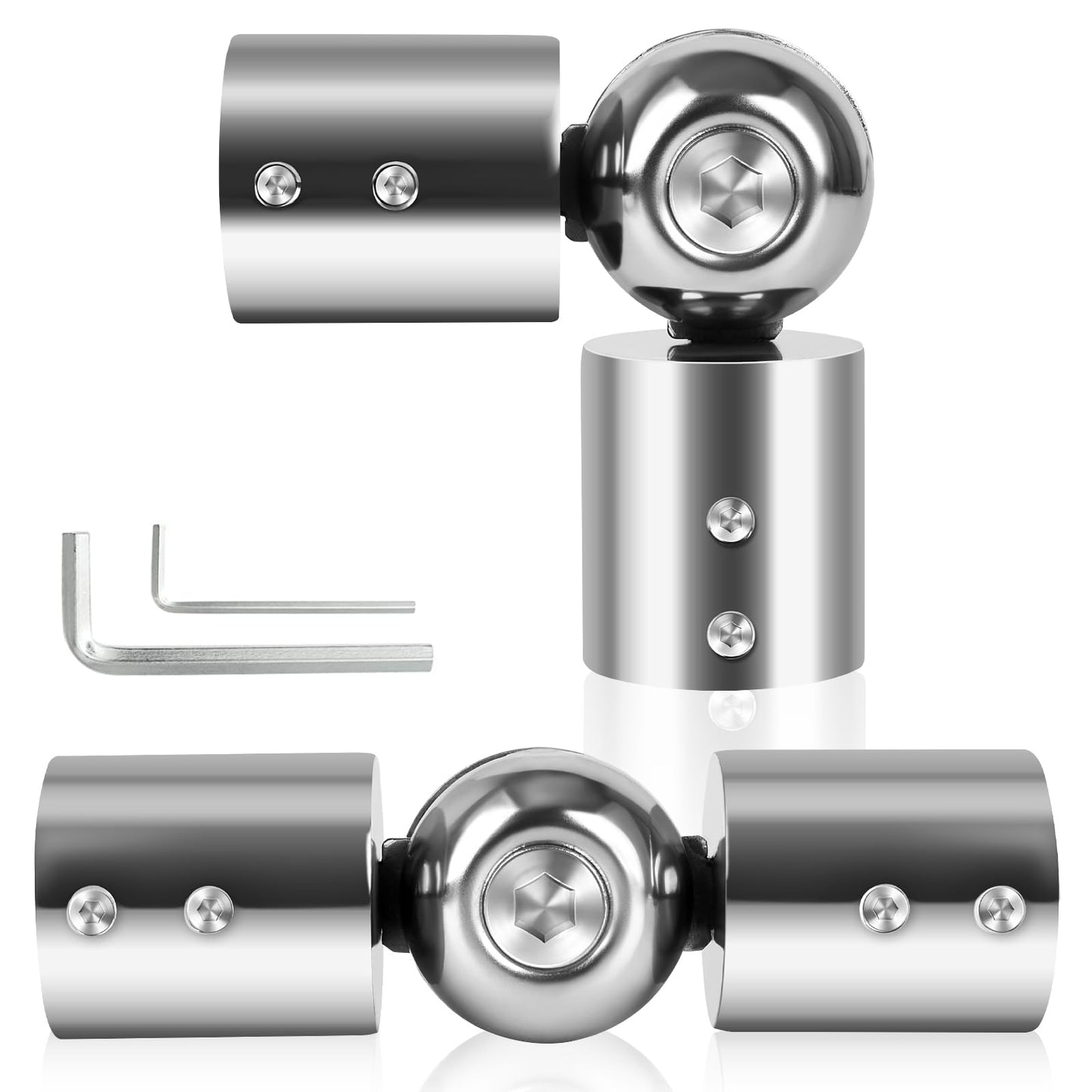 SEGNAYEN Hinged Elbow Connector Curtain Rod Corner Connector, Heavy Duty Bay Window Curtain Pole Elbow Joint Kit for 1? Curtain Rod, Adjustable Corner