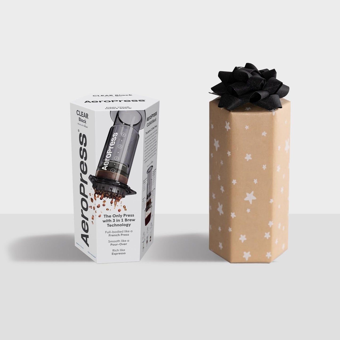 AeroPress Clear Coffee Press  3 In 1 Brew Method Combines French Press, Pourover, Espresso, Full Bodied Coffee Without Grit or Bitterness, Small