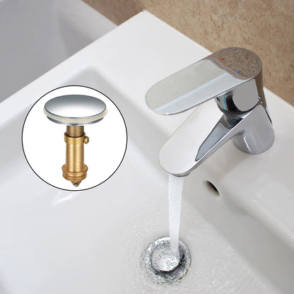 2 PCS 38mm Pop Up Sink Plugs, Bathroom Push Drain Stopper, Brass Chrome