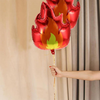 Namvo 5pcs Fire Balloons For Party Large Foil Flame Balloons Firefighter Theme Party Decoration Balloons Suitable For Boys And Girls Birthday Party