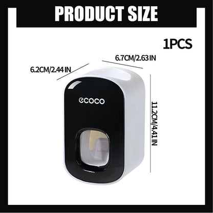 CavspkArt Automatic Toothpaste Dispenser,Waterproof & Easy to Clean Wall-Mounted Toothpaste Holder,Black Automatic Toothpaste Dispenser Bathroom