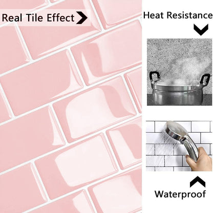 Yoillione Upgrade Thicker Peel and Stick Wall Tiles Backsplash for Kitchen and Bathroom, Metro Subway Tiles Self Adhesive Tile Stickers 3D Stick on