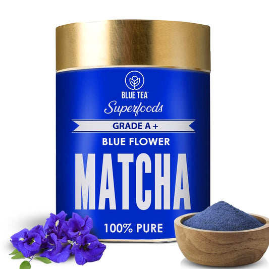 BLUE TEA - Matcha Powder (50 gm) Super Anti-Oxidant Grade | Eco-Sustainable Tin Packaging