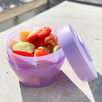 Décor Go Click & Stack Snack Tubs, 2 Pack Leakproof Food Storage Containers, Snack Tubs for Adults and Kids, Freezer & Microwave Safe