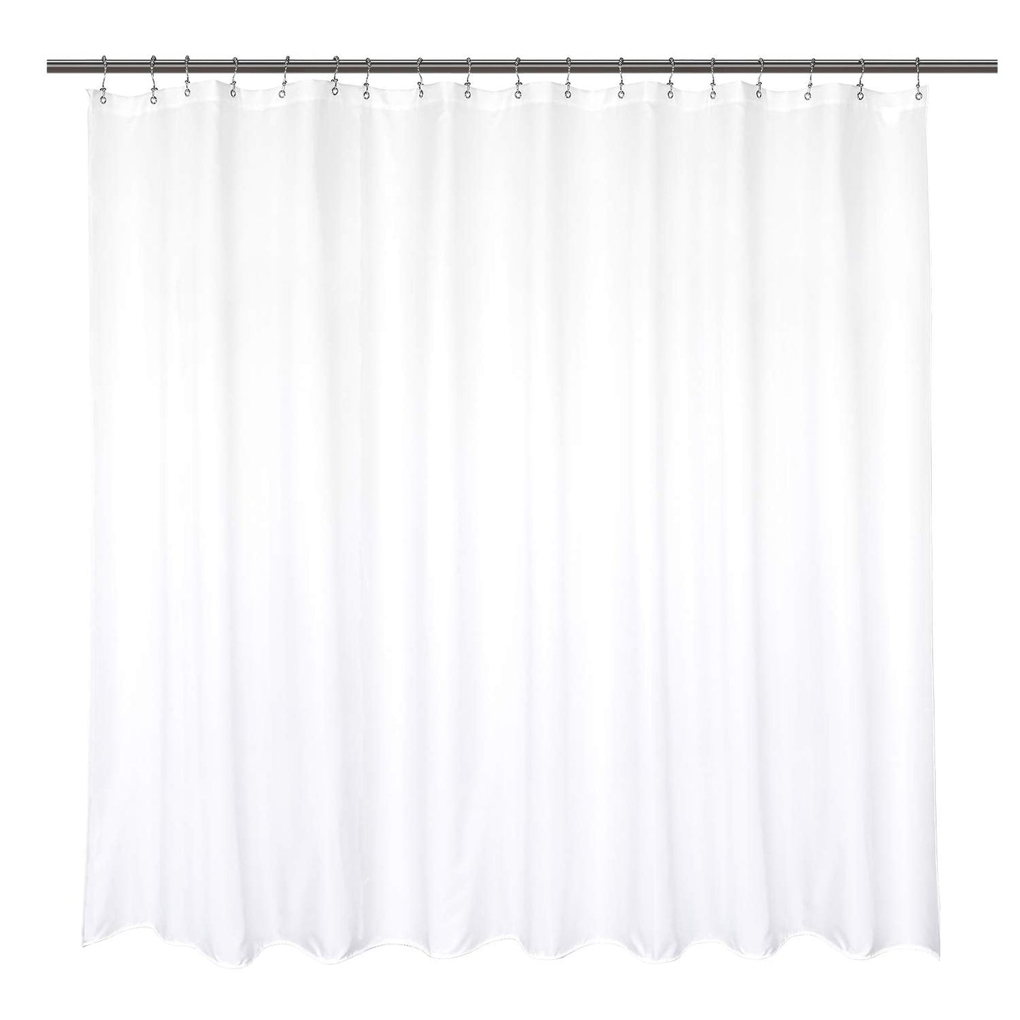 Barossa Design Waterproof Extra Wide Fabric Shower Curtain Liner 108" W x 72" H - Hotel Quality, Machine Washable, White Shower Liner for Bath Tub,