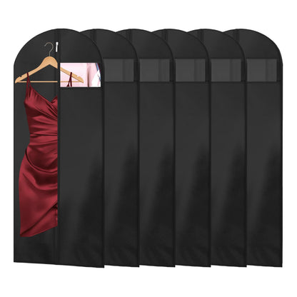AMFUN 6 PCS Dress Bag,Full Length Travel Suit Bag with Zipper, Dust-proof Clothes Covers Protector Bags,Gown Garment Bag for Long Dresses, 140×60 cm