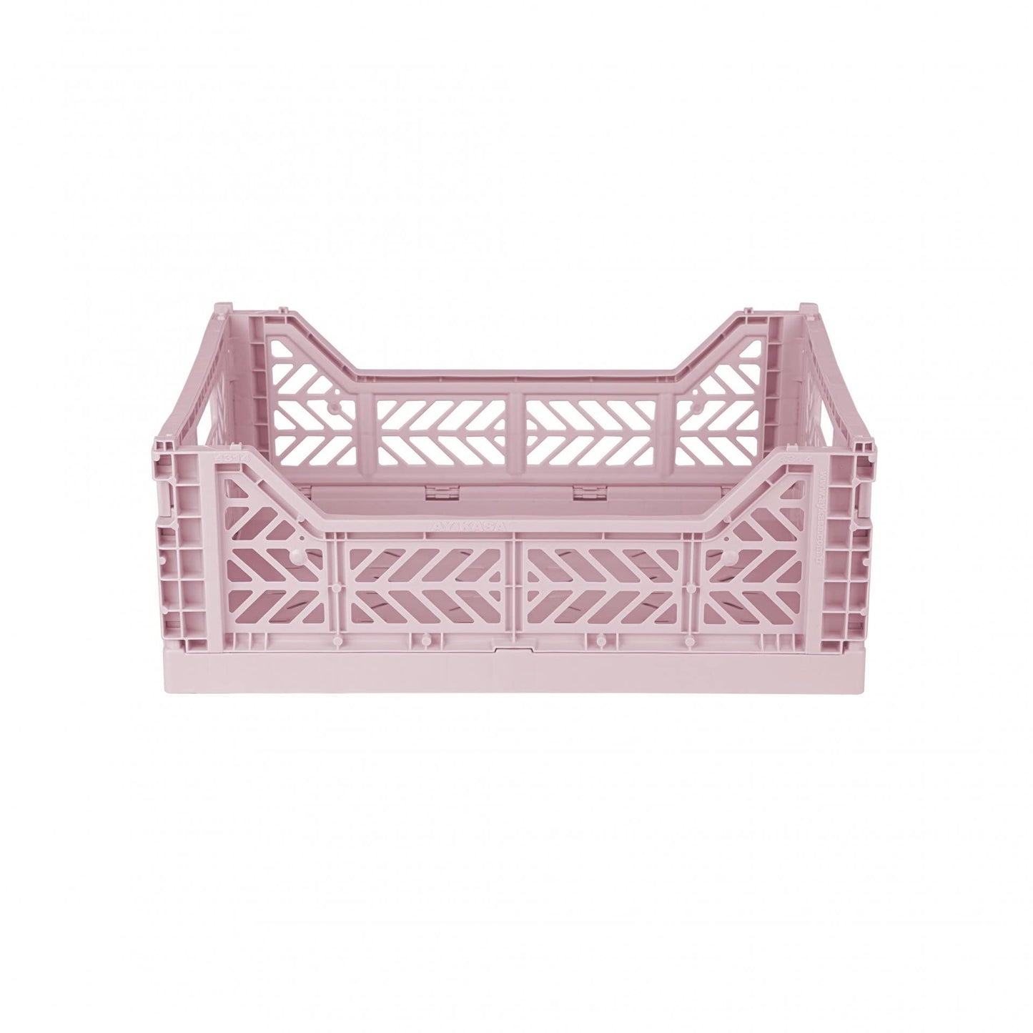Ay-Kasa Solid Plastic Folding Crate Stackable Cherry Blossom Midi (40 x 30 x 14 cm)