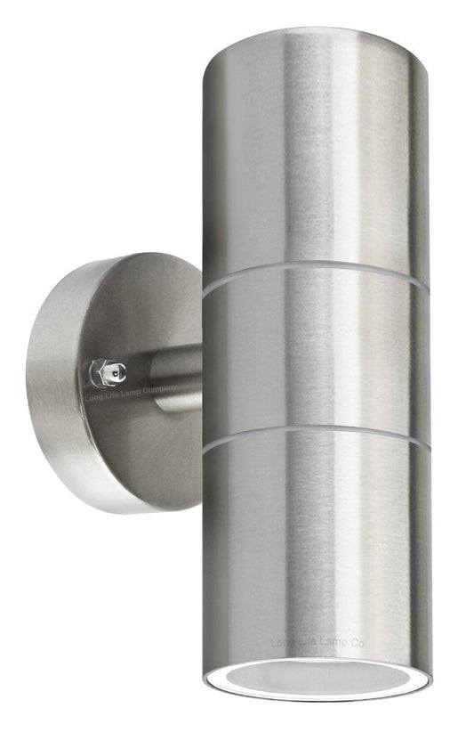 Modern Stainless Steel Up Down Double Wall Spot Light IP65 Outdoor Use GU10 (Pack of 4)