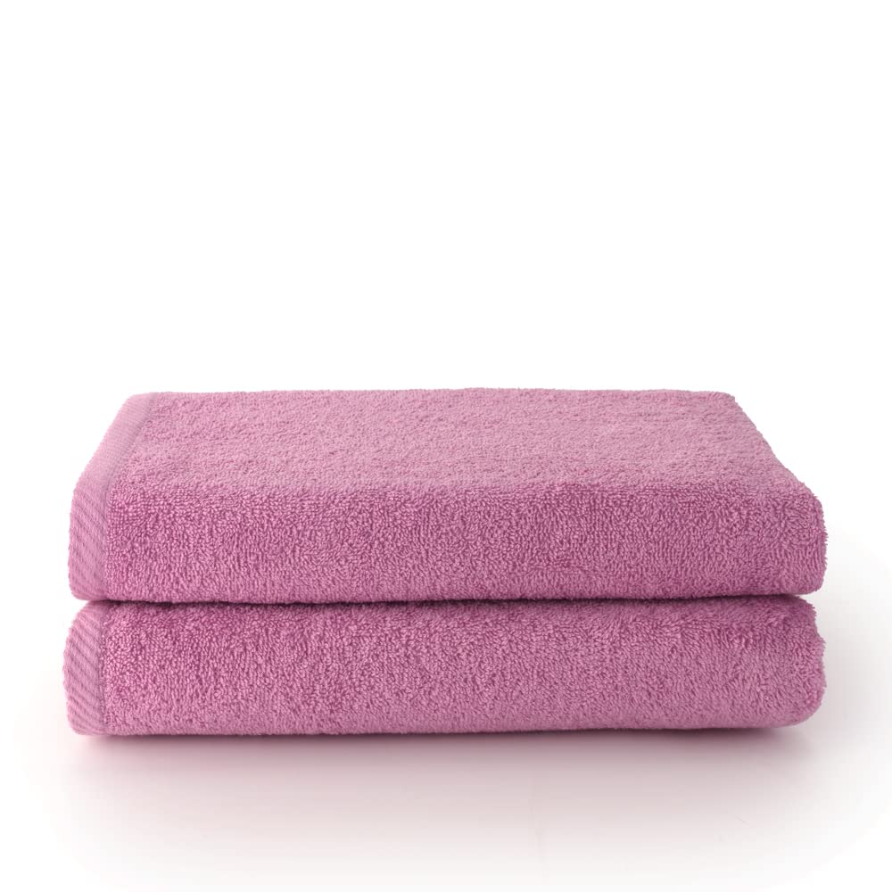 Top Towel - Plus - Large bath towels - Bath towels - 2 shower towels - 100x150 cm 100% Cotton - Mauve
