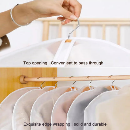 YMWALK 2-Pack Breathable Garment Bags, Long Suit Covers, Dustproof and Waterproof Storage with Zipper, Ideal for Suit, Coat, and Dress Protection