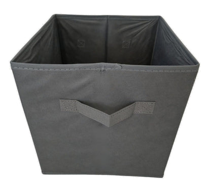 Aryllis Folding Storage Boxes, Dark Grey, Pack of 4, Collapsible Fabric Storage Cubes - 27cm x 27cm