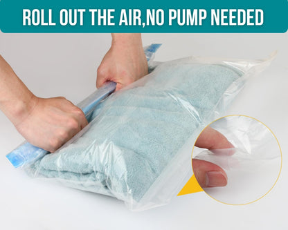 ds. distinctive style Compression Bags Vacuum Storage Bags Hand Rolled Storage Vacuum Seal Bags for Clothing Space Saver Bags 6 Pack