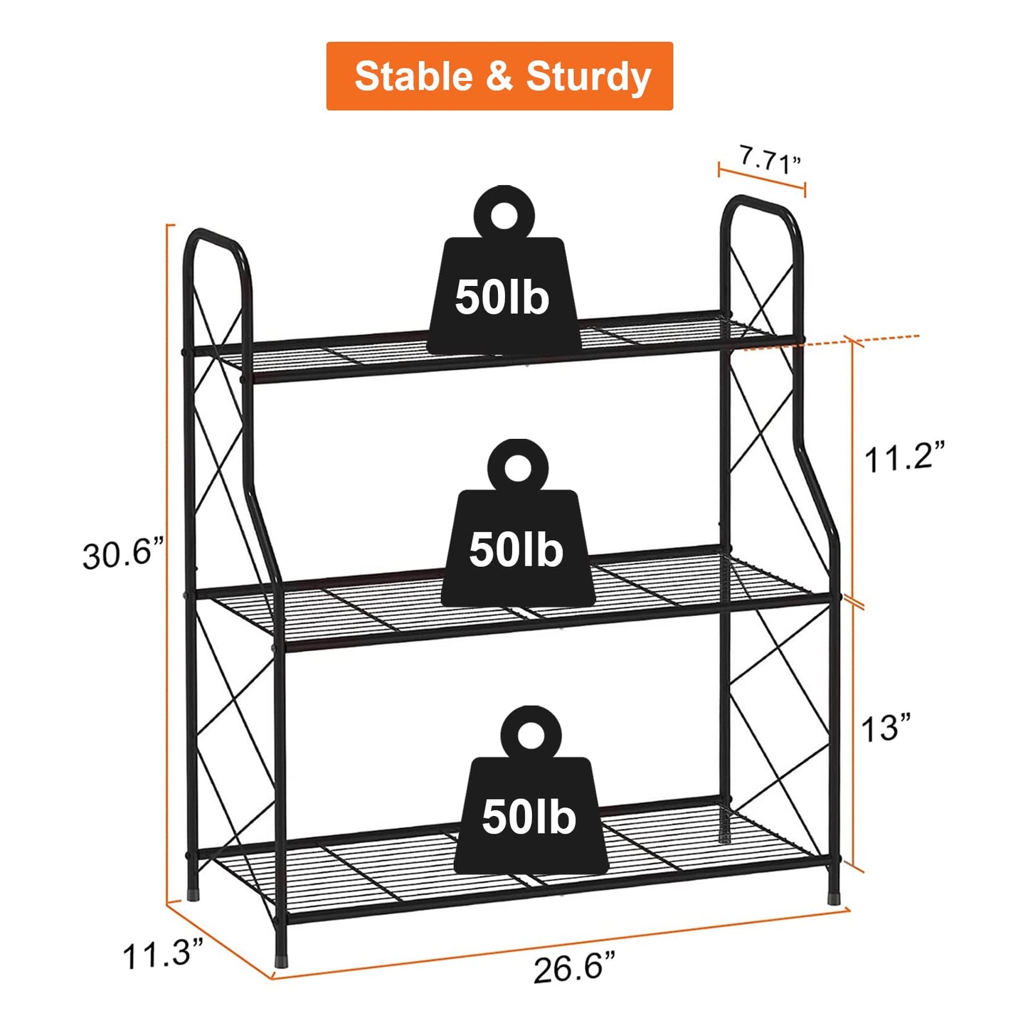 Mutool 3 Tier Metal Plant Stand, Ladder Shelf for Outdoor Indoor Plant, Corner Plant Shelf Ladder Planter for Garden Balcony & Patio, Black