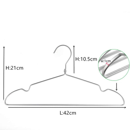 Amber Home 42cm Premium Matte Silver Aluminum Coat Hangers 20pcs, Extra Smooth & Durable Metal Clothes Hanger, Light & Sturdy Metal Rack for Suit