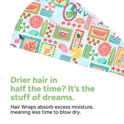 Dock & Bay Turban Hair Towel - For Home & the Beach - Super Absorbent, Quick Dry - Wish You Were Here