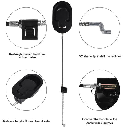 Funnytek 1 Set Sofa Chair Recliner Release Pull Handle Replacement Parts