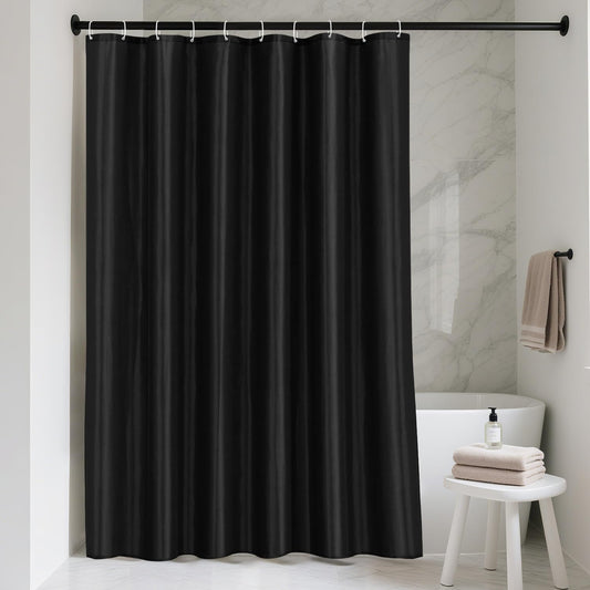 LUKDUNG 150 x 200 cm Polyester Textile Shower Curtain Anti-Mould for Bathroom, Curtain for Bathtub Shower Made of Fabric Waterproof Washable Shower