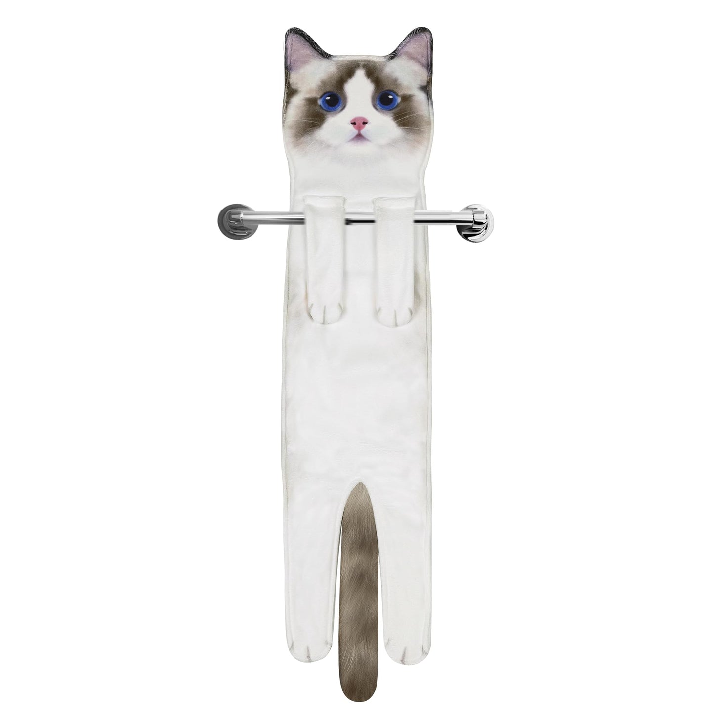 Cat Funny Hand Towels - Cute Bathroom Kitchen Towels Cat Decor Decorative Hanging Face Towels Super Absorbent Soft