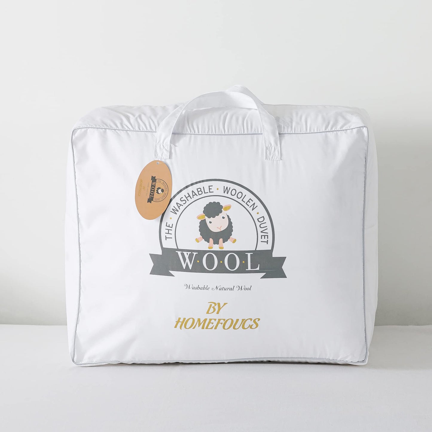 HOMEFOUCS King Size Duvet,13.5Tog Luxurious Wool Duvet, Washable Wool Filled Quilt, 230T Soft Fabric(King size: 230x220cm)