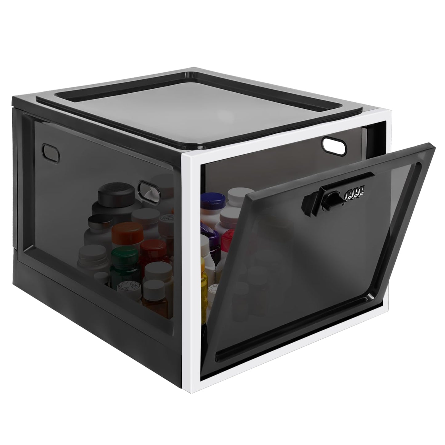 Gekufa Locked Box, Medication Lockable Container Snack Storage Box with Lock for Medicine, Food, Phone, Office Documents storage