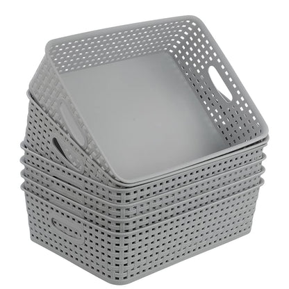 Gitany 6 Pack Desktop Storage Baskets, Plastic Office Baskets, A4 Storage Tray